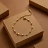 Pulsera de Piedra Natural Personalizada de Verano Europea y Americana Transfronteriza para Mujer, Diseño de Cuentas, Joyería Dulce y Sencilla de Acero de Titanio que No se Desvanece