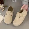 Zapatos de mujer de cuero genuino, con plataforma para aumentar altura, totalmente cerrados, estilo Birkenstock, colección de otoño temprano 2026, mocasines sin cordones