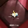 Nuevo Collar de Oro Arena Vietnamita Cadena de Clavícula de Unicornio con Goteo de Aceite Soñador Joyería para Mujer Versátil Chapado en Cobre Dorado Libre de Decoloración a Largo Plazo