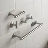 Barra de Toalla Espesa de Acero Inoxidable, Instalación sin Taladro, Set Sencillo de Accesorios para Baño, Estante de Almacenamiento