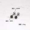 Nuevo acero inoxidable estilo europeo y americano cuatro garras bolsa taladro clavo para oreja redondo circonita 3AA perforación clavo para hueso de oreja en stock venta al por mayor