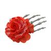 Tocado de mano con calavera para Halloween, estilo europeo y americano, para festivales de fantasmas, maquillaje, accesorios para el cabello, mano punk, hueso, rosa, metal, tarjeta para el cabello
