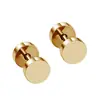 Pendientes de barra de acero inoxidable pendientes de mancuerna pendientes de palabra I dos pendientes redondos de pastel joyería de tornillo roscado de acero de titanio venta al por mayor