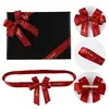 Cinturón de Trama Dorada Lazo Bronceado y Plateado Empaque de Caja de Regalo Nudo Cinta Binaural Correa de Lazo Hecha a Mano Accesorios