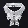 Moda Estilo Coreano Versátil Pajarita Falsa para Mujer, Cuello de Camisa Separado Decoración, Accesorio de Cuello con Adorno de Encaje