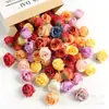 Flor de rosa flor de simulación uso de boda flor flor artificial capullo de flor flor de seda decoración hecha a mano material diy horquilla estilo bosque accesorios de cabeza de flor