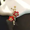 Broche Peônia Florescente da Prosperidade Vintage para Mulheres Broche de Flor Tridimensional Pintado à Mão de Alta Qualidade Acessório de Alfinete com Tendência Nacional Elegante