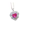 Venta al por mayor de fábrica Popular Colgante de Topacio Rosa Natural Plata S925 Incrustado Piedra Principal 8*8 Fábrica de Joyería Venta Directa