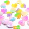 Accesorios de resina de corazón de durazno con brillo de dos colores diy pegamento crema decoración de carcasa de teléfono móvil hecho a mano accesorios para pinzas para el cabello y bandas de goma