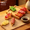 Espetos de comida de brinquedo simulados acessórios de churrasco de resina cola de creme materiais de artesanato DIY decorações miniaturas de casa de boneca