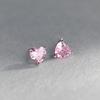 Brincos de Diamante Estilo Ins Amor Coreano Doce Super Flash Cor Zircônia Formato de Coração Brincos Femininos Opcional Multicor