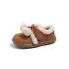 Zapatos de Algodón Cálido de Felpa para Niñas Estilo Invierno 2026 Mocasines Estilo Británico para Bebés Mocasines Versátiles para Niños Pequeños