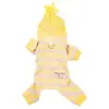Ropa para Mascotas Estrella y Luna Ropa de Casa para Otoño e Invierno, Conjunto Cálido con Capucha de Cuatro Patas que Protege el Vientre para Perros Pequeños y Medianos