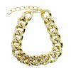 Cadena para Mascota Transfronteriza Joyería de Diamantes Acrílico UV Collar para Perro Gato Fadou Teddy Agresivo Hip-hop Collar Dorado