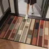 Tapete de Entrada para Porta de Entrada em Veludo Belga Estilo Étnico, Capacho Resistente a Manchas Estilo Americano de Alta Qualidade, Tapete para Pé de Porta de Entrada