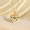 Collar de Joyería con Ojo de Diablo de Circonita de Colores de Nuevo Estilo Europeo y Americano Transfronterizo Diseño de Nicho Accesorio con Colgante de Ojo Azul en Forma de Corazón