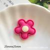 Tecido de imitação flor transparente resina acessórios joias DIY grampo de cabelo acessórios de decoração rosa choque fivela de sapato cereja material de decoração