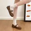 Zapatos Birkenstock de retazos de gamuza retro para mujer, nuevo modelo de otoño 2026, mocasines Mary Jane de una tira con suela blanda
