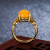 Anillo de Diamante con Forma de Mariposa con Ámbar Amarillo Anillo para Mujer, Anillo de Diamante Amarillo Grasa de Pollo Anillo Abierto Anillo Vivo