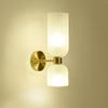Lámpara de pared de cobre lámpara de noche de dormitorio led moderna minimalista villa americana lujo sala de estar escaleras lámpara de pared de latón