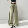 Ropa de Mujer Seda de Hielo Secado Rápido Pantalones de Pierna Ancha 2026 Verano Nuevo Sueltos Adelgazantes Casual Bloqueo de Color Ropa de Trabajo Pantalones Deportivos