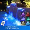 Cascada de Piscina Luz Fuente Paisaje de Jardín Estanque de Peces Jardín Acrílico Tira de Luz LED de Colores Cortina de Agua Luz de Agua Corriente