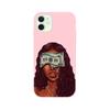 Adecuado para iPhone15 comercio exterior nuevo negro moda pintado a mano chica funda de teléfono 12 rosa esmerilado pintado funda blanda
