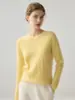Estilo Sencillo Cachemir Cuello Redondo Manga Larga Tejido de Punto Lana Espiga Trenzado Jersey Versátil Casual Cálido Elegante Para Mujer