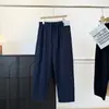 Estilo Nuevo Primavera y Verano Hombres y Mujeres Algodón Cómodo Casual Holgado Plisado Silueta Pantalones Curvos 12730