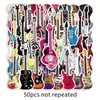 50 Peças de Guitarra Padrões Musicais Criativos, Adesivos Graffiti Pintados Modernos e Descolados, Adesivos Transfronteiriços para Desktop e Parede Atacado