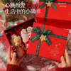 Caixa de presente de Natal vermelha, caixa para embalagem de cachecol, caneca térmica, caixa de doces e maçãs para Véspera de Natal, caixa de presente com tampa e base