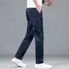 Pantalones Casuales Blancos Delgados Nuevos para Primavera y Verano para Hombres, Rectos Ajustados Elásticos para el Trabajo, Pantalones Largos Casuales