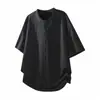 Camiseta para Hombre de Manga Corta con Cuello de Solapa, Tejido de Seda Helada Jacquard, Talla Grande, Corte Holgado, Venta al por Mayor Transfronteriza, Moda Juvenil