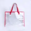 Bolsa Tote de Gran Capacidad, Neceser Transparente Impermeable de PVC, Bolsa de Playa para Estudiantes, Bolsa de Compras de Viaje Portátil, Bolsa de Almacenamiento