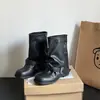 Botas negras estilo Martin con tacón grueso para mujer, nuevo estilo verano 2026, bota individual, bota de plataforma, bota vaquera occidental, botín