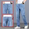 Nuevos Jeans Claros de Otoño para Hombre 2026 Nuevos Pantalones Casuales Rectos Sueltos de Pierna Ancha para Papás de Mediana Edad