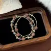 Pulseira de Cristal de Morango com Contas em Camadas para Mulheres, Design de Nicho Estilo Ins, Joia de Pulseira Delicada para Irmãs e Melhores Amigas