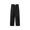 OUSWE marca de moda de rua americana vintage lavada rasgada solta reta jeans preto calças de perna larga masculinas RK58