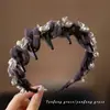 Exquisita Diadema Morada de Cristal con Malla y Dientes para Mujer, Diadema de Pelo Esponjosa Alta con Calavera, Elegante y Moderna Pinza de Presión de Gama Alta para el Cabello