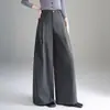 Elegantes y versátiles pantalones anchos para mujer, nuevo estilo otoño 2026, de corte recto de cintura alta plisados, fluidos, adelgazantes, pantalones casuales de largo completo
