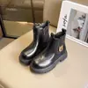 Botas Martin para Niños Otoño Invierno Estilo Nuevo Más Terciopelo Cálido Unisex Botas de Cuero Estilo Británico Cremallera Lateral Botines Suela Gruesa Antideslizante