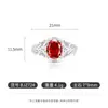 Venta caliente de transmisión en vivo: Anillo de Vid de Diamante de Alto Carbono Súper Brillante para Mujer con Corte Flor de Hielo Forma de Huevo de Paloma, Anillo con Forma de Huevo Chapado en Oro Real
