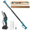 Nueva motosierra a batería de litio recargable, adecuada para jardinería y uso en exteriores, operación con una sola mano, pértiga extensible y juego de sierra para podar ramas altas
