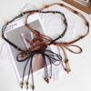 Cinturón de Cintura Tejido Estilo Étnico Accesorio para Mujer para Vestido Moda Retro Decoración de Borla con Cuentas Cadena de Cintura Lazo para Cintura de Vestido