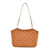 Bolso de hombro vintage de pana transfronterizo con lazo de lunares, bolso de mano casual simple para el día a día