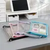Libro de hojas sueltas de seis agujeros de color estilo ins japonés y coreano para perseguir estrellas a5a6 borde con cremallera transparente libreta de mano de 6 agujeros papelería de moda