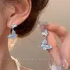 Pendientes de Plata 925 con Pasador de Zirconia de Alta Gama Super Brillantes para Mujer, Pendientes Exquisitos de Lujo Ligero con Temperamento, Pendientes de Venta Caliente, Pendientes de Primavera y Verano al por Mayor