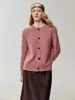 Estilo retro y lujoso~Cárdigan de 75% cachemira, 25% seda de morera para mujer, con un sencillo estampado floral, perfecto para usar en capas sobre tops de punto