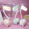 Nova luminária de mesa pequena LED de desenho animado animal, luminária de aprendizagem leitura proteção para os olhos, mini luz noturna de cabeceira, luminária de mesa recarregável por USB