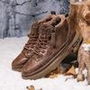 Zapatos de Hombre Primavera 2025 Nuevos Martins de Caña Alta con Forro Polar Calzado Casual Cálido Grueso Combinable Trabajo Resistente al Frío Zapatos de Algodón